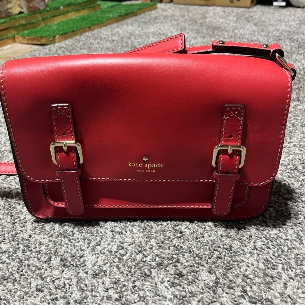 Kate Spade Essex Scout Red Leather Crossbody Purse Handbag With Dust Cover New!